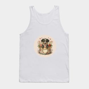 Cute Puppy in a candy box illustration Tank Top